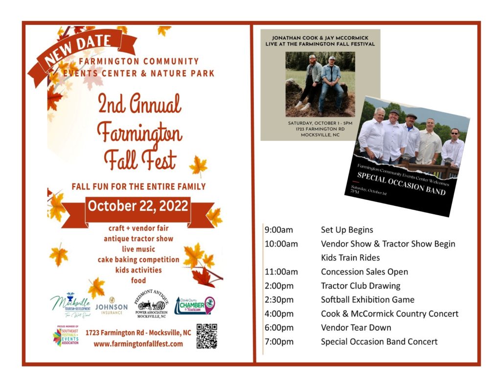 Farmington Fall Fest Music Tractor Show Food Crafters/Vendors